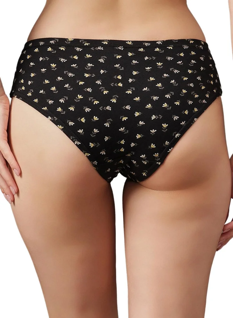 Clovia Multicolour Pack of 3 Printed Mid Waist Hipster Panties with Inner Elastic - 100% Cotton for Women | Best Price UAE